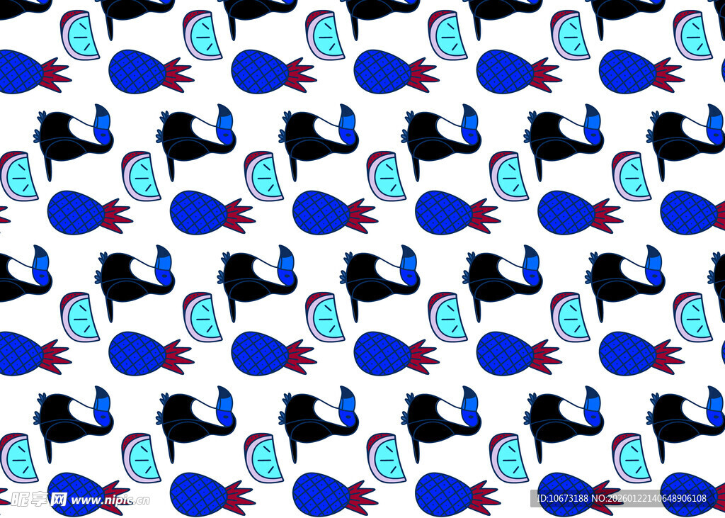 卡通动物图案无缝背景