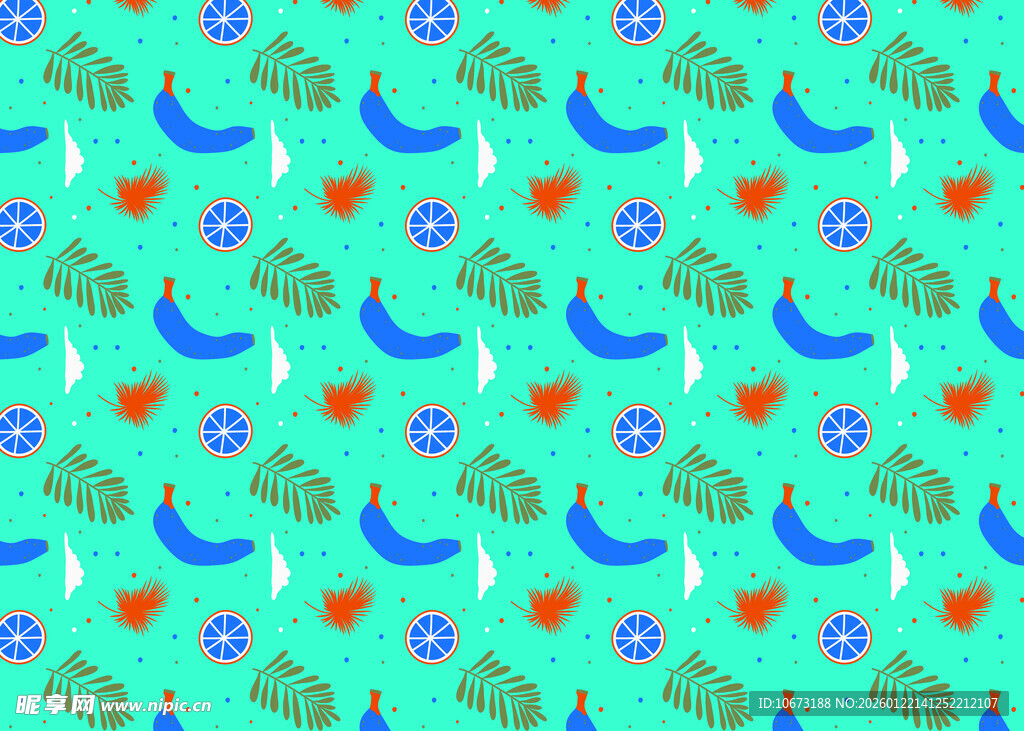 清新海洋生物图案背景