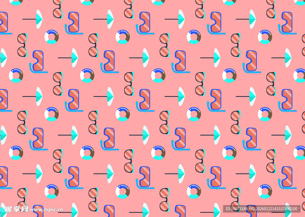 粉色系卡通图案无缝背景