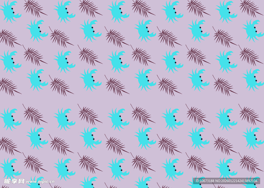 蓝紫相间动物图案背景