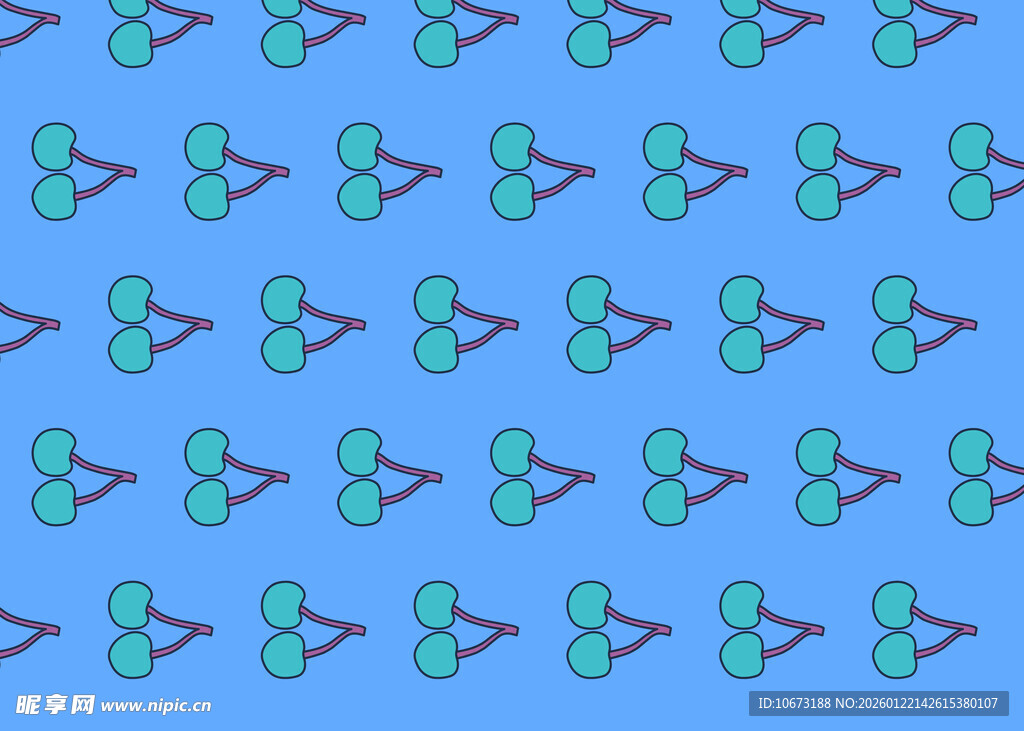 蓝色背景三叶草图案纹理