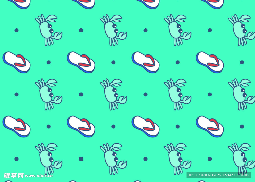 绿色卡通图案无缝背景图
