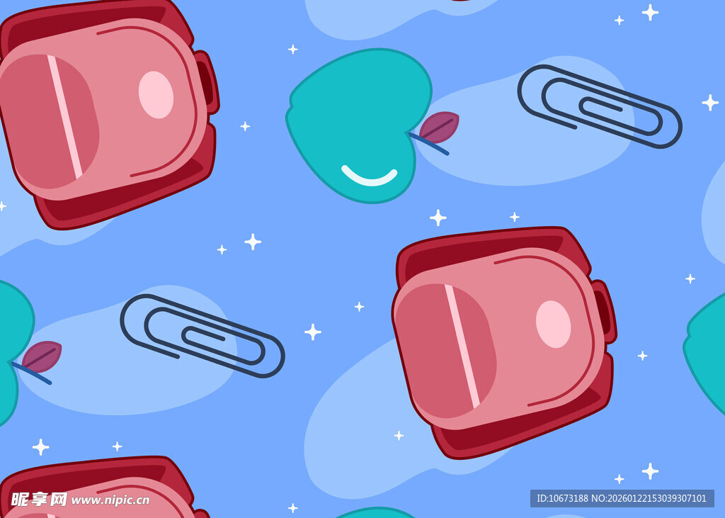 多彩文具图案背景