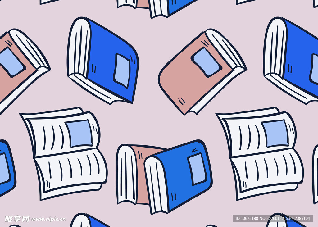 多彩书籍图案背景