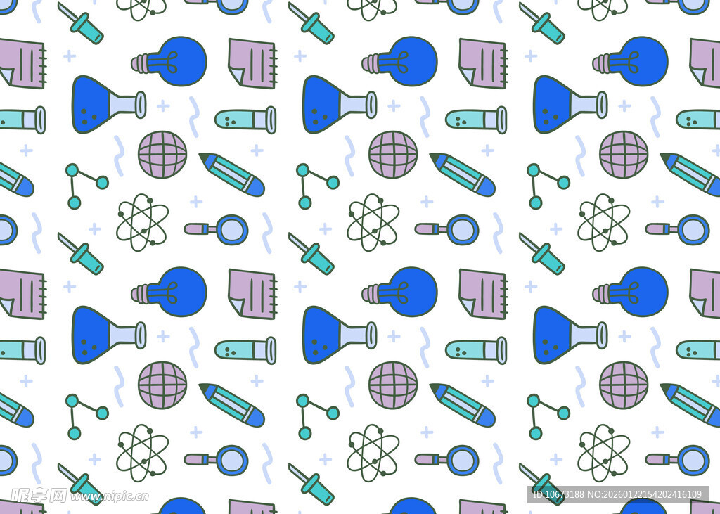 科学元素无缝图案背景