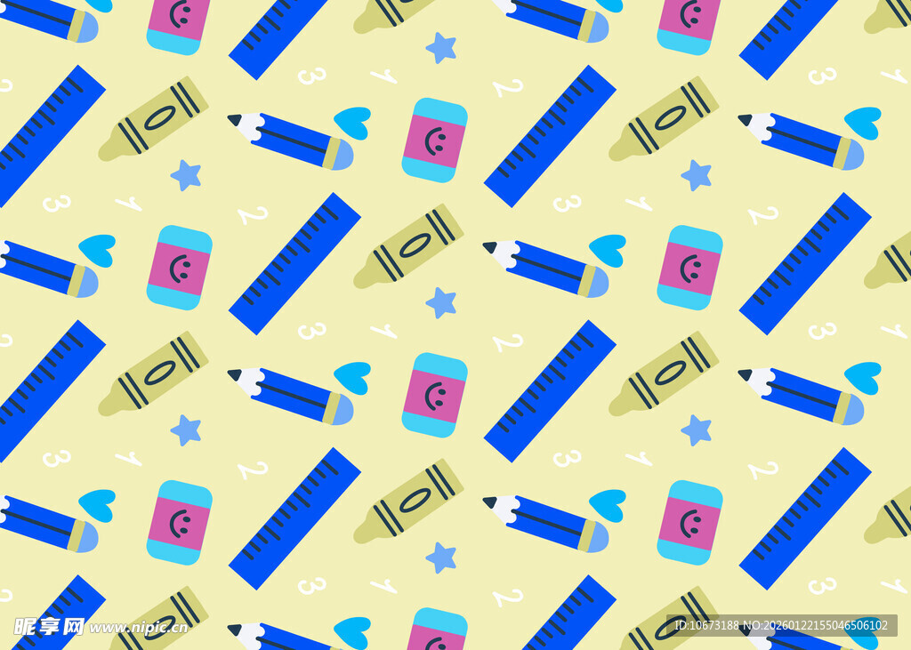 铅笔书本图案无缝背景