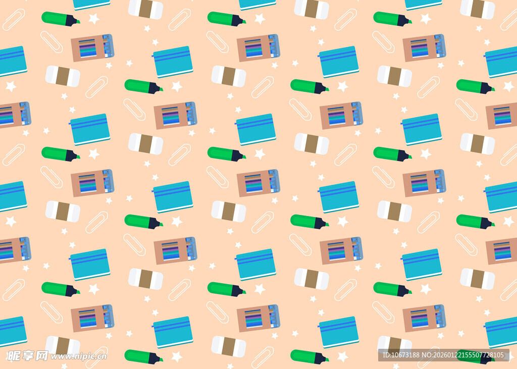 电脑绿植图案无缝背景图