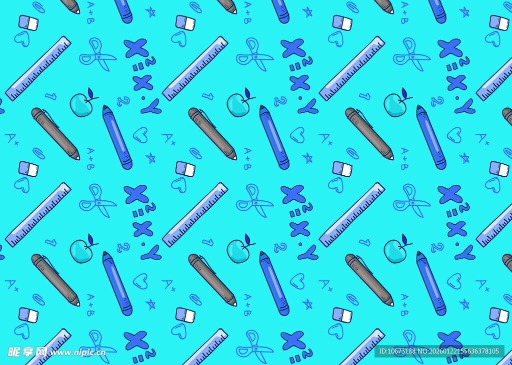 蓝色背景医疗工具图案