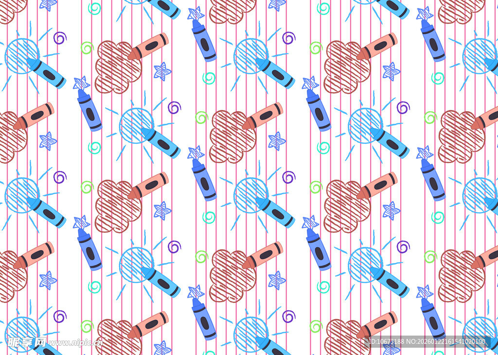 水彩风花卉条纹图案背景