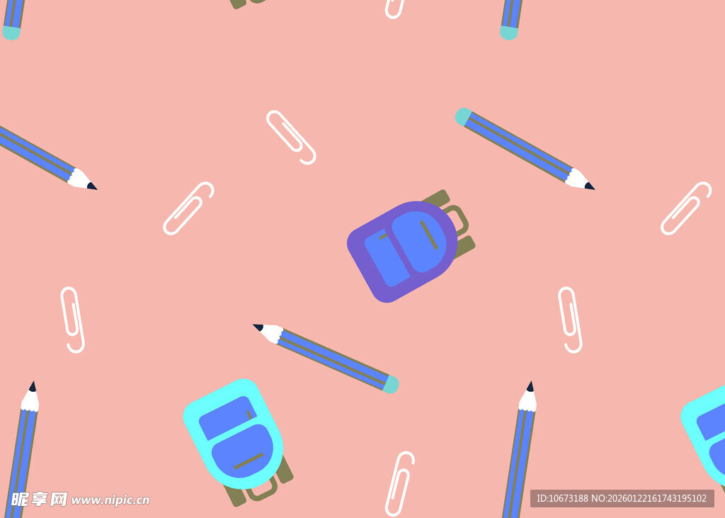 卡通文具图案背景