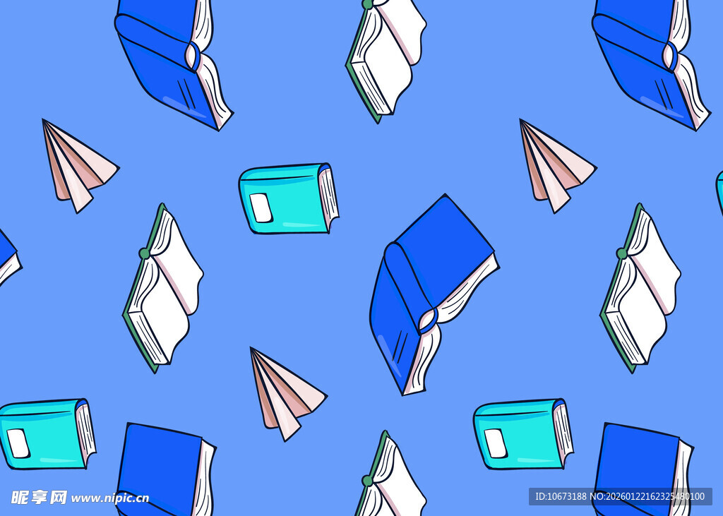 纸飞机与书本的梦幻组合