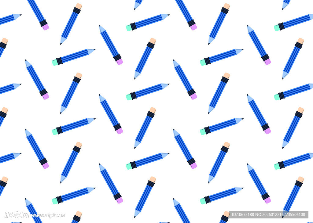 蓝色铅笔图案无缝背景
