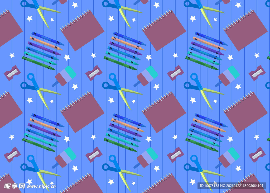 蓝色背景多彩礼物图案