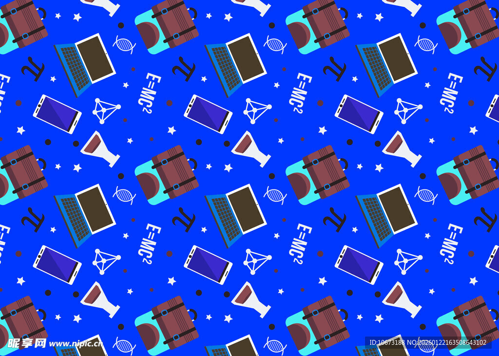 蓝色科技元素无缝图案