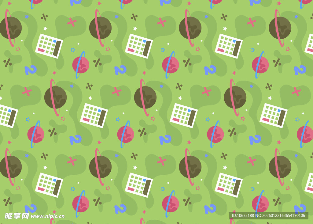 绿色背景复古相机图案