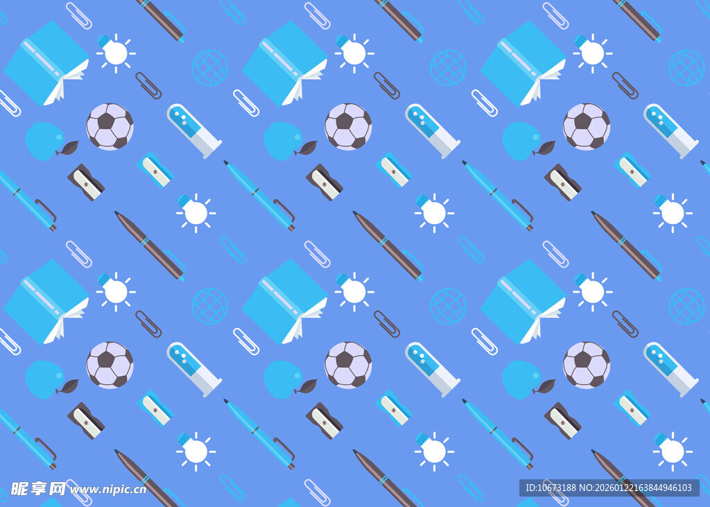 蓝色足球运动元素图案