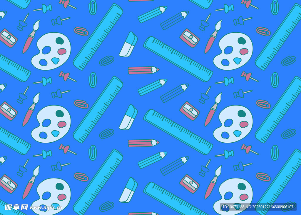 蓝色背景电影元素图案