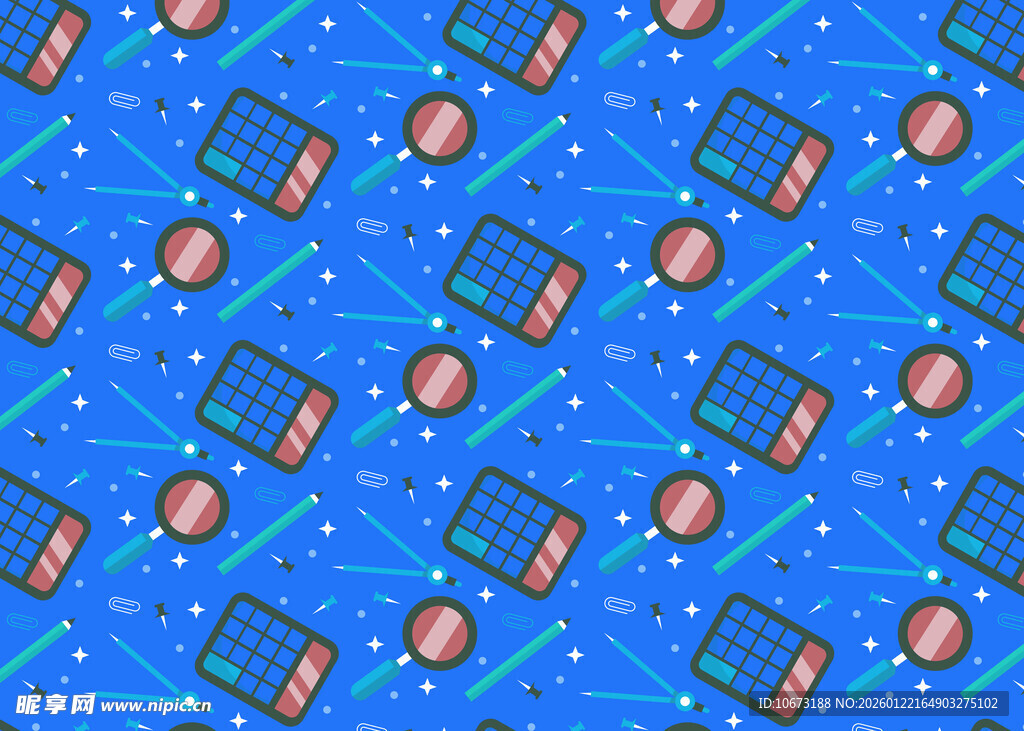 蓝色背景的电子设备图案