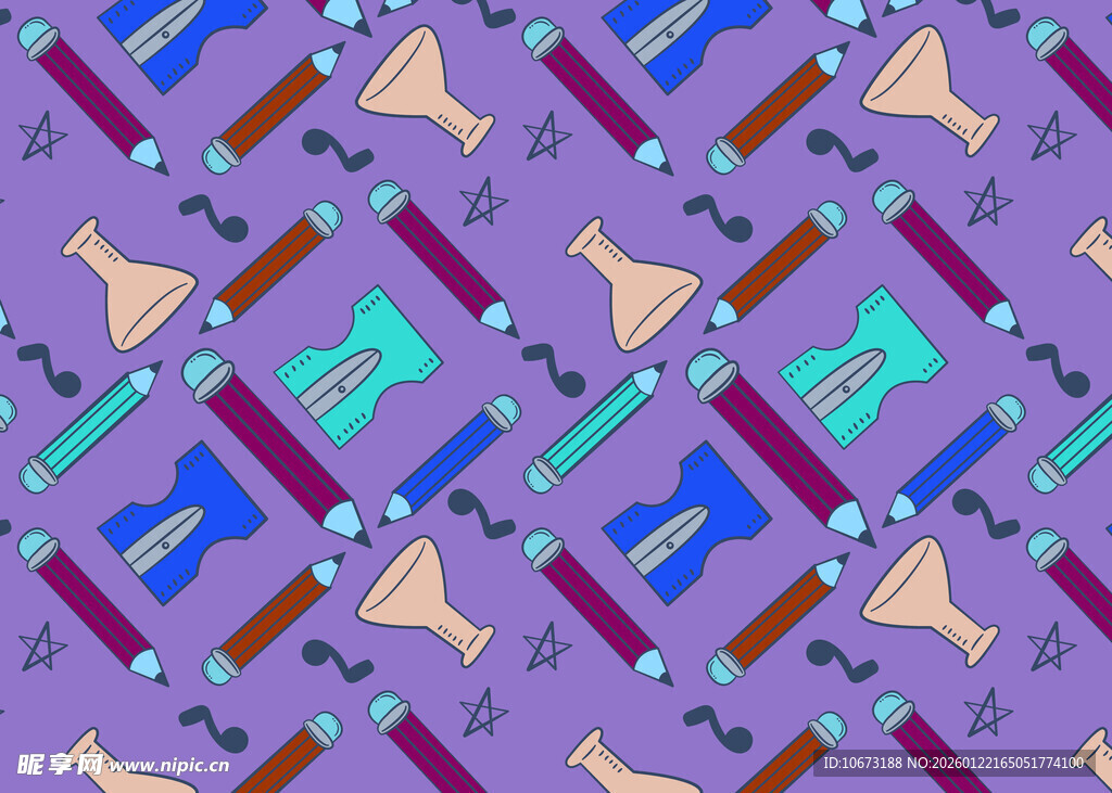 多彩乐器图案背景