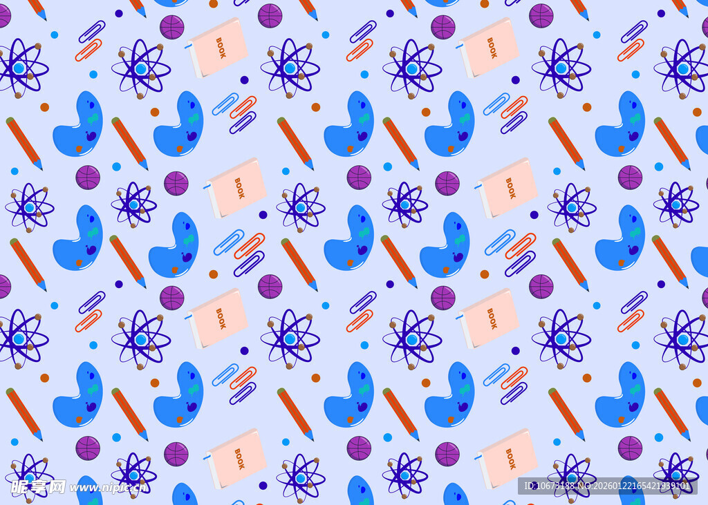 多彩花卉小鸟图案背景