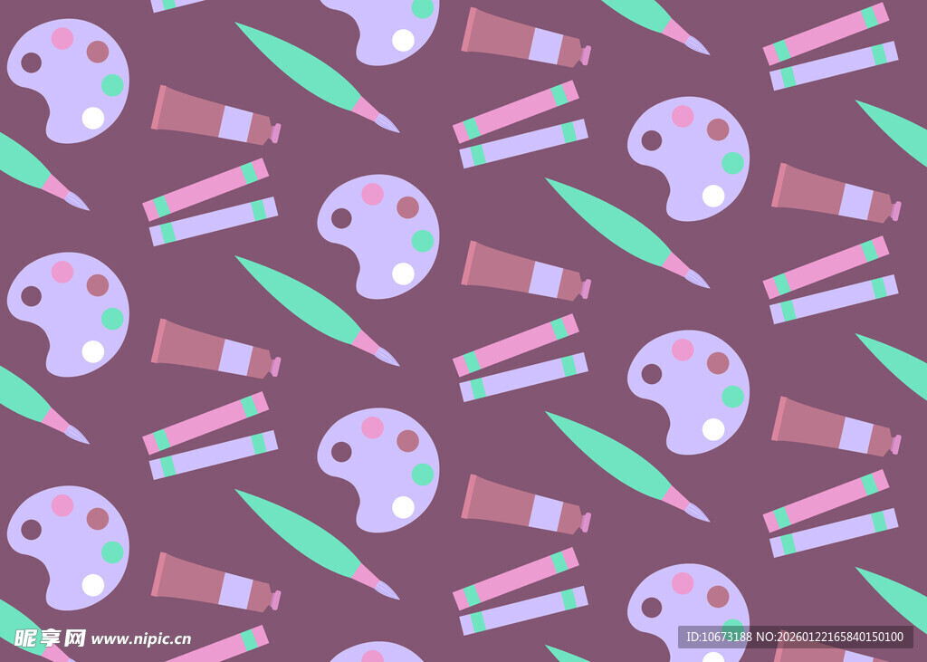 艺术绘画工具无缝图案