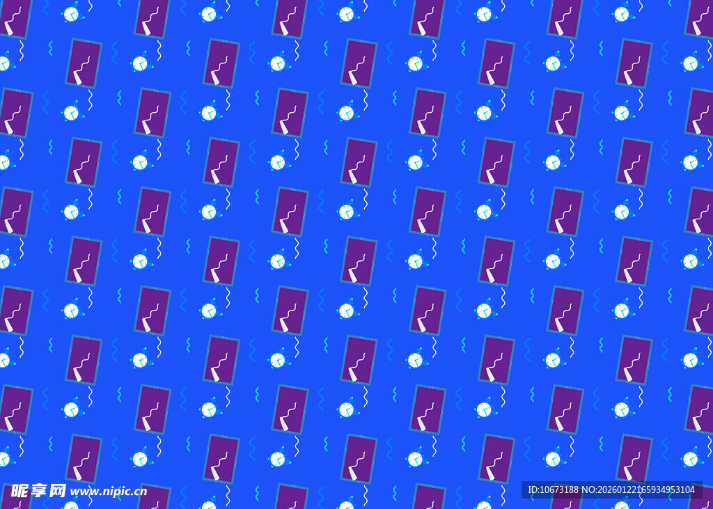 蓝色背景章鱼图案纹理