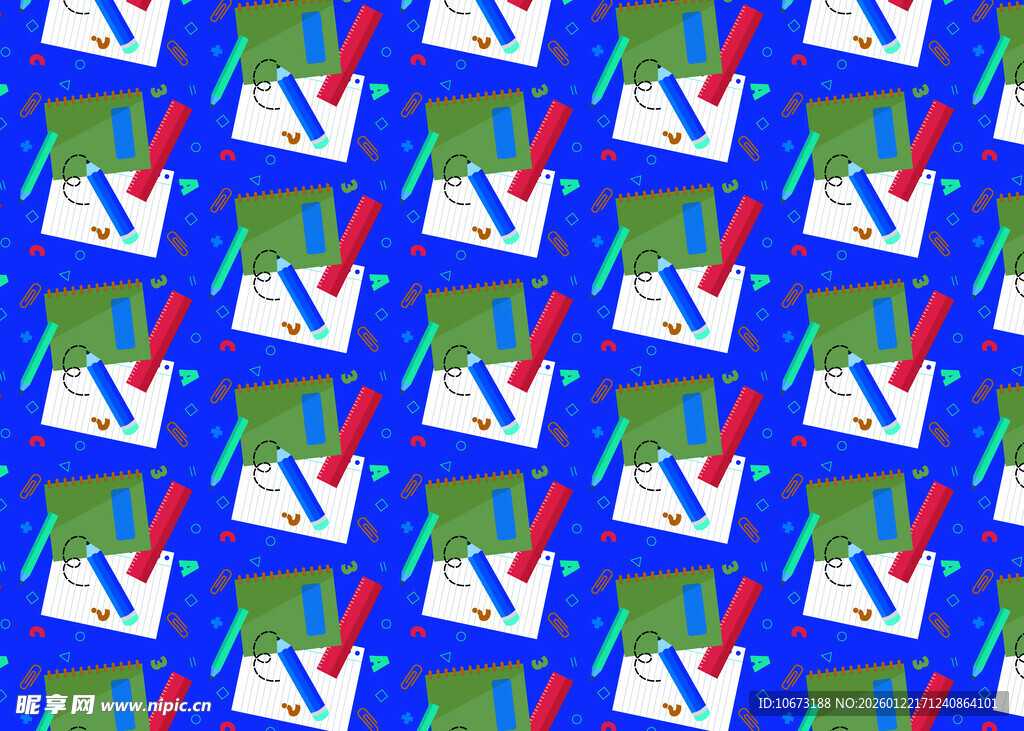 蓝色背景的重复图案设计