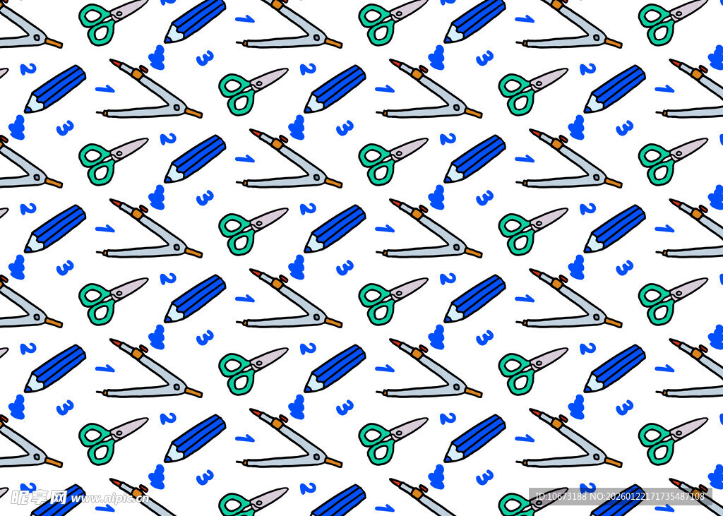 多彩剪刀图案背景设计