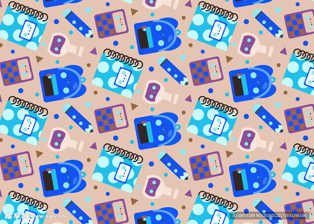 卡通科技元素无缝图案