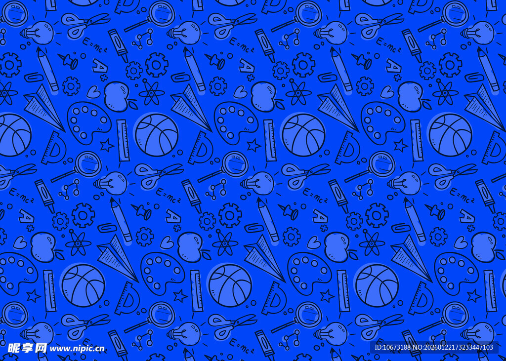 蓝色花卉图案背景纹理