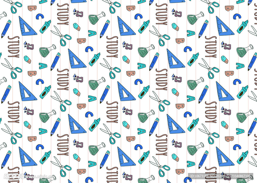 可爱图案无缝背景纹理