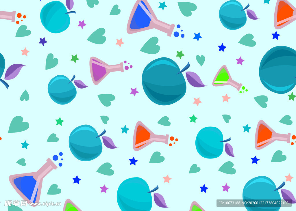 多彩几何图案水彩背景图