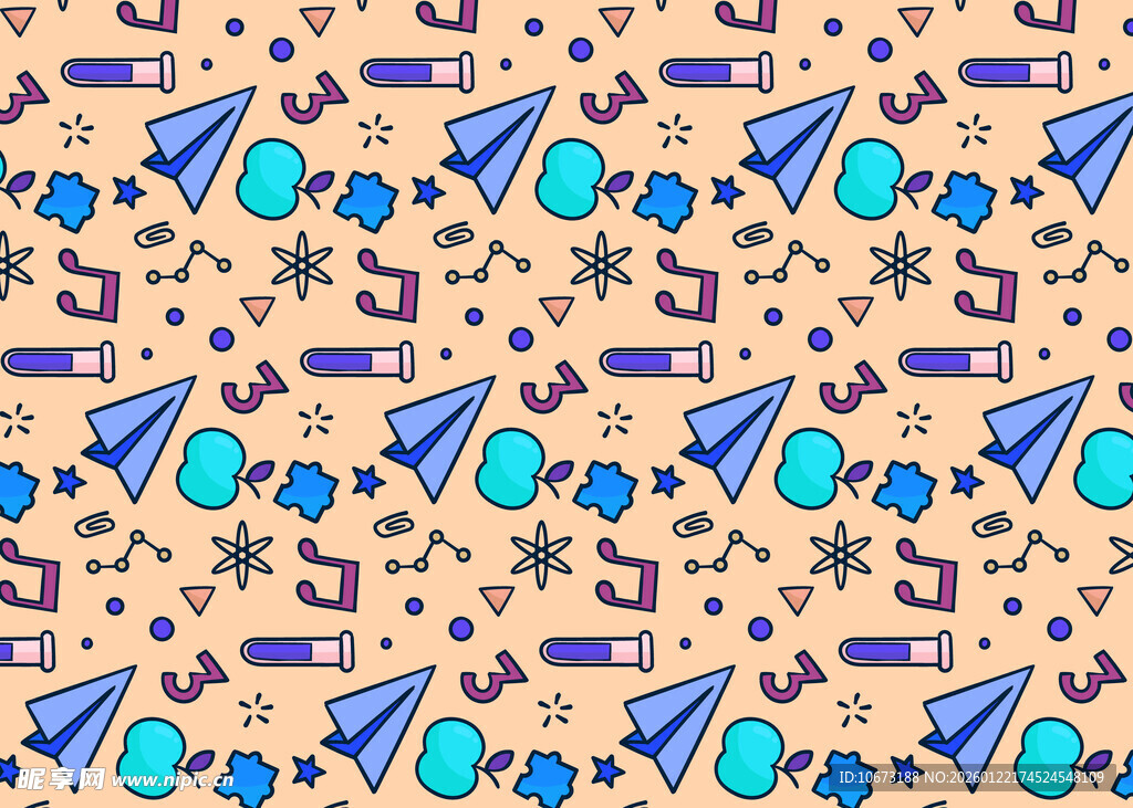 海洋主题卡通图案背景