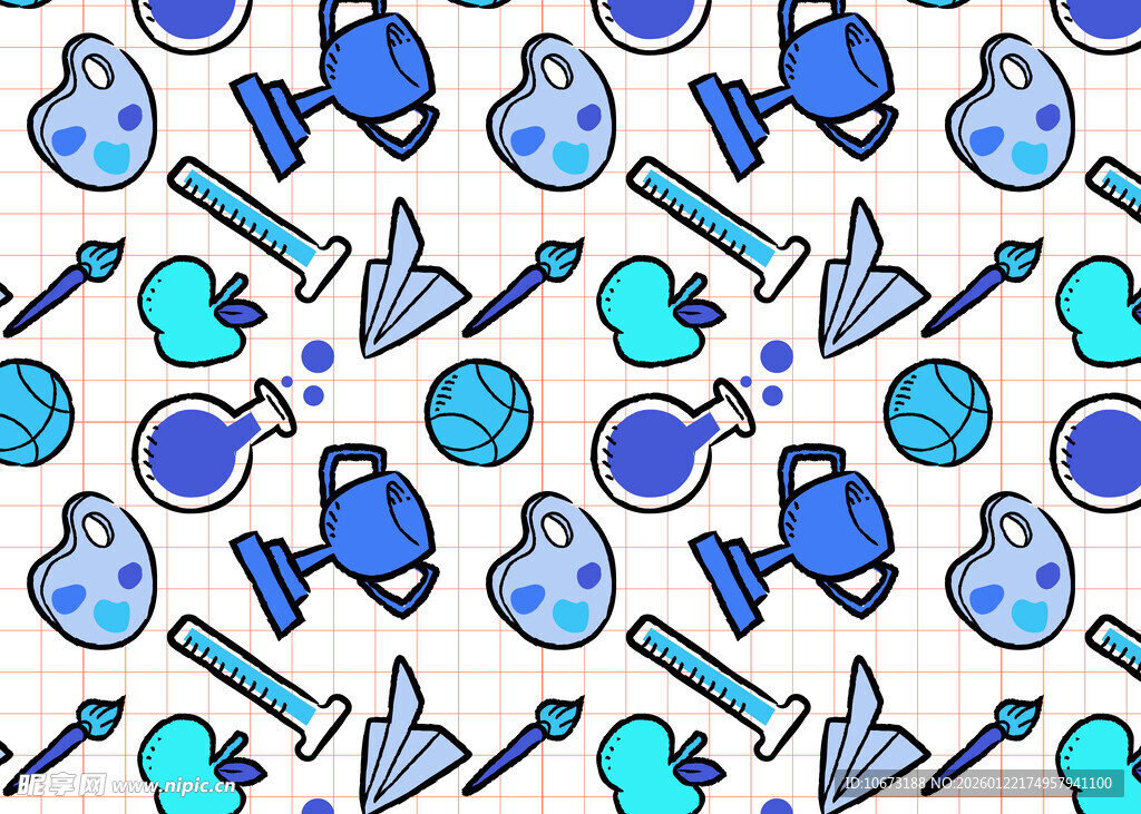 卡通风格医疗元素图案