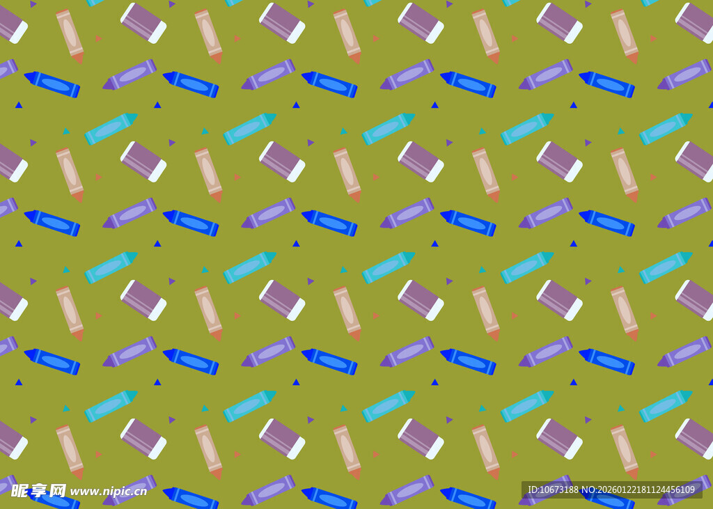 绿色背景多彩飞鸟图案