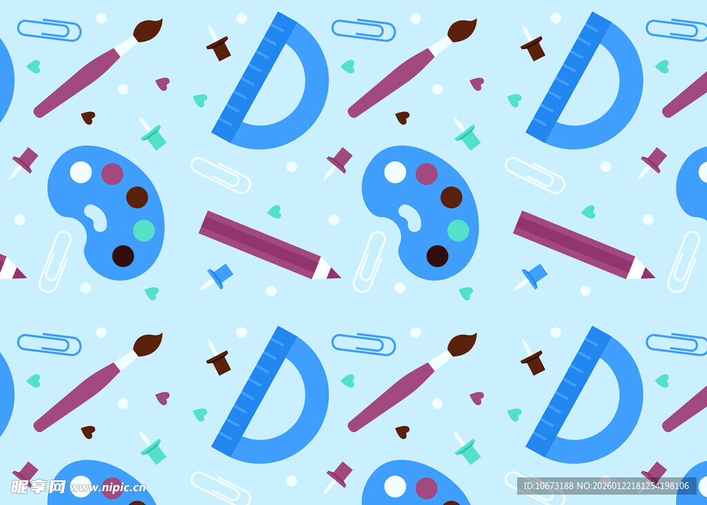 多彩绘画元素图案背景