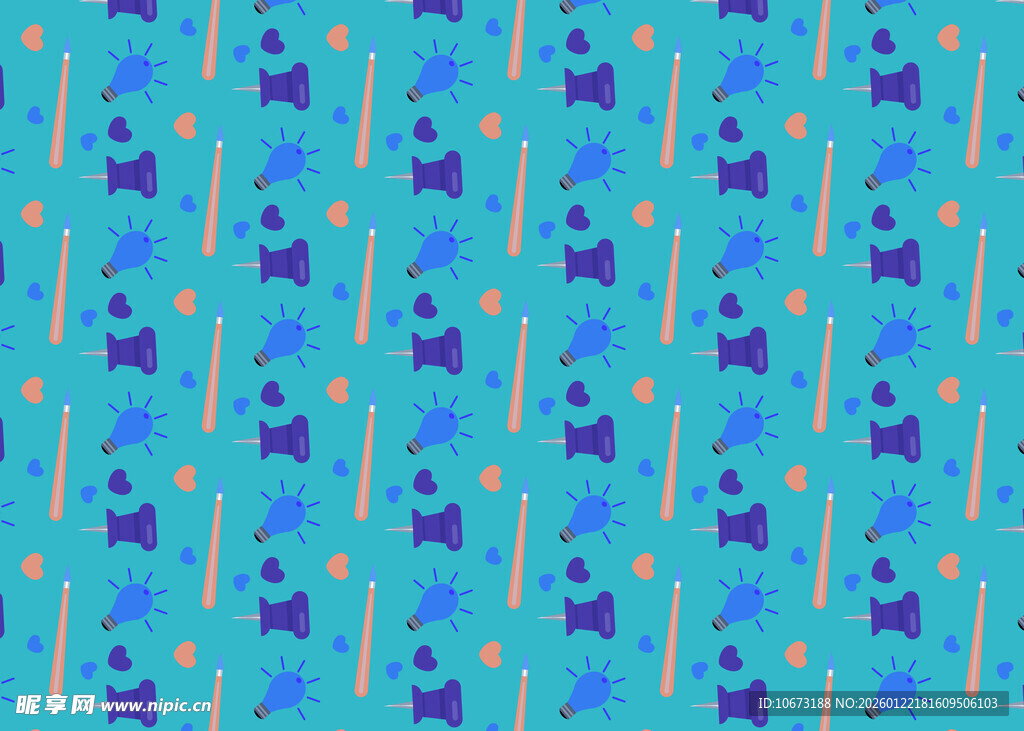 蓝色动物图案无缝背景