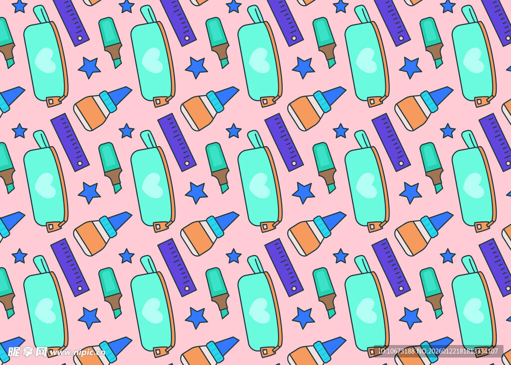 卡通风格保龄球图案背景