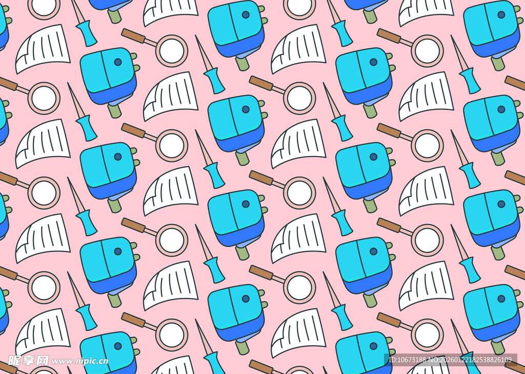 可爱蓝粉卡通图案背景