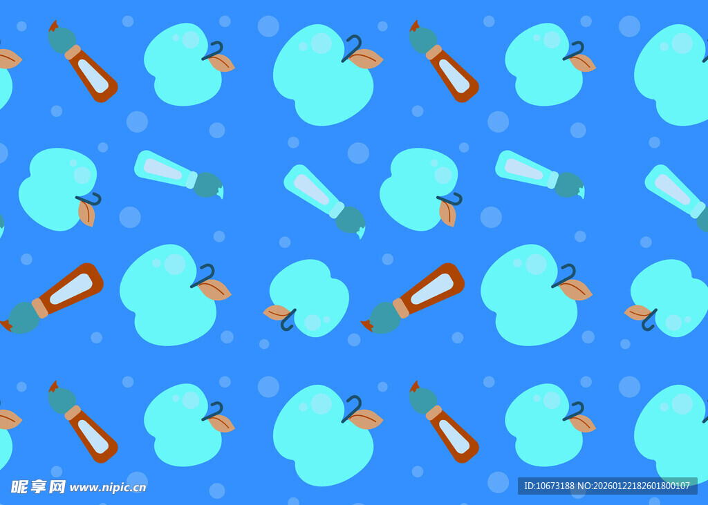 蓝色云朵火箭图案背景