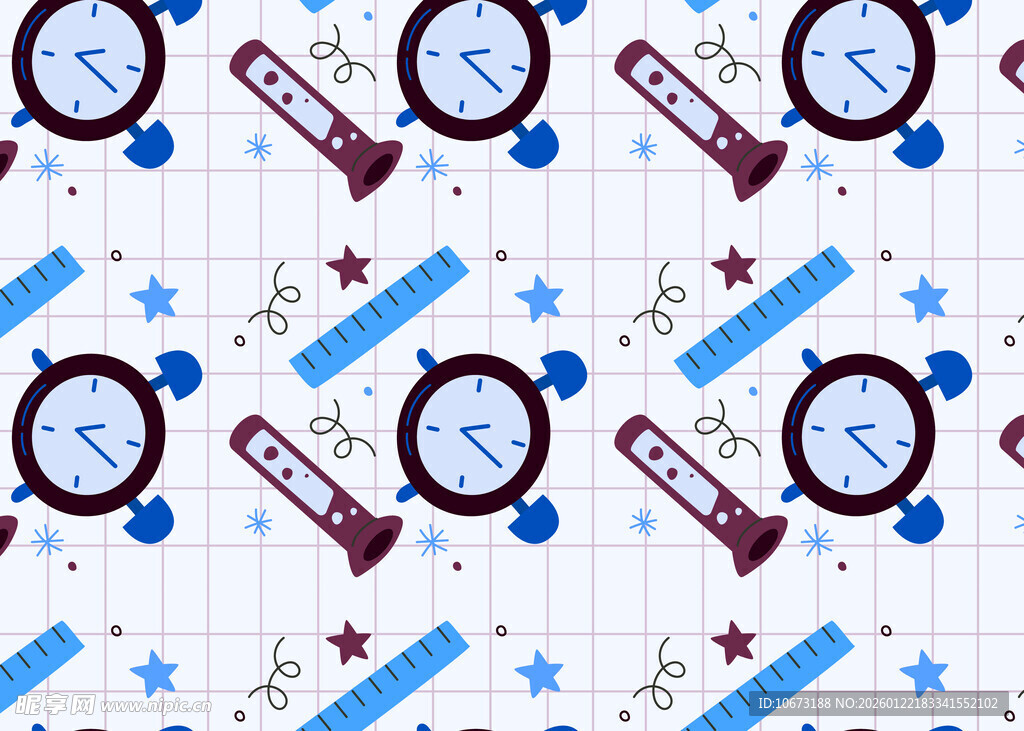 时钟星星图案背景