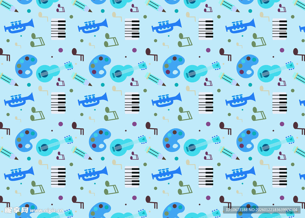 蓝色海洋生物图案背景