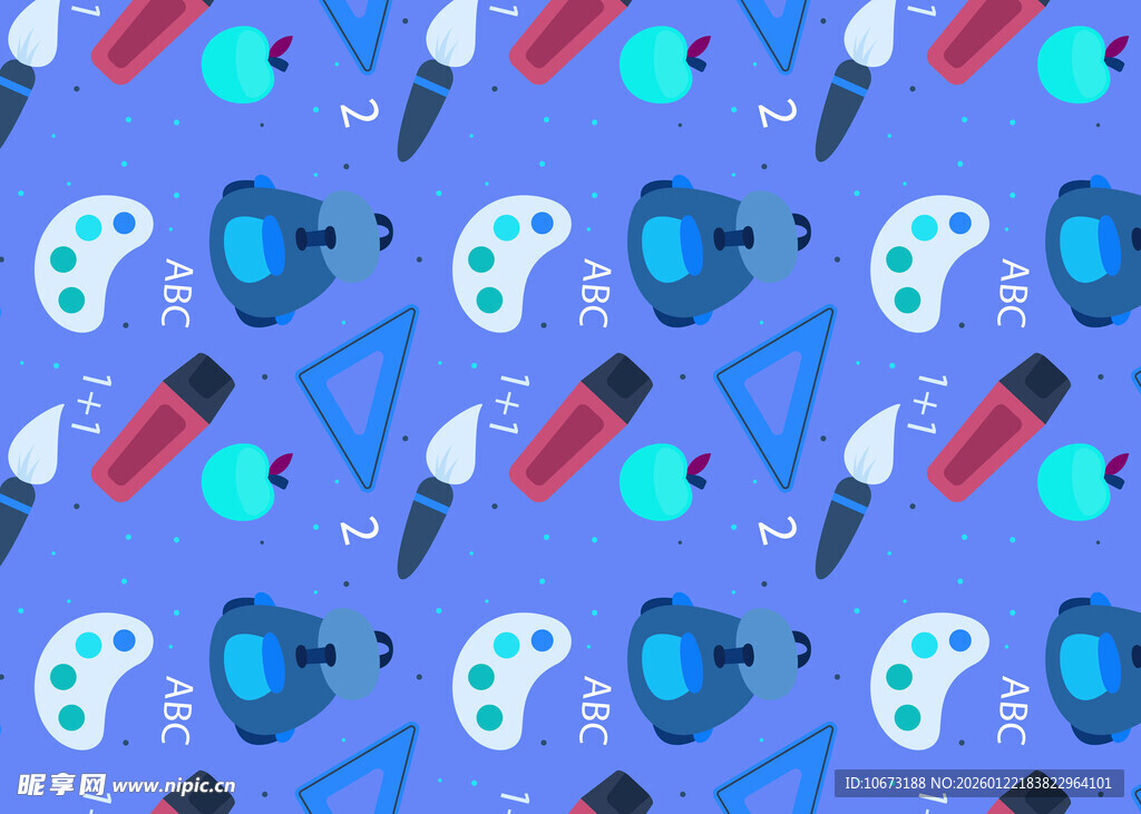 艺术绘画工具无缝图案