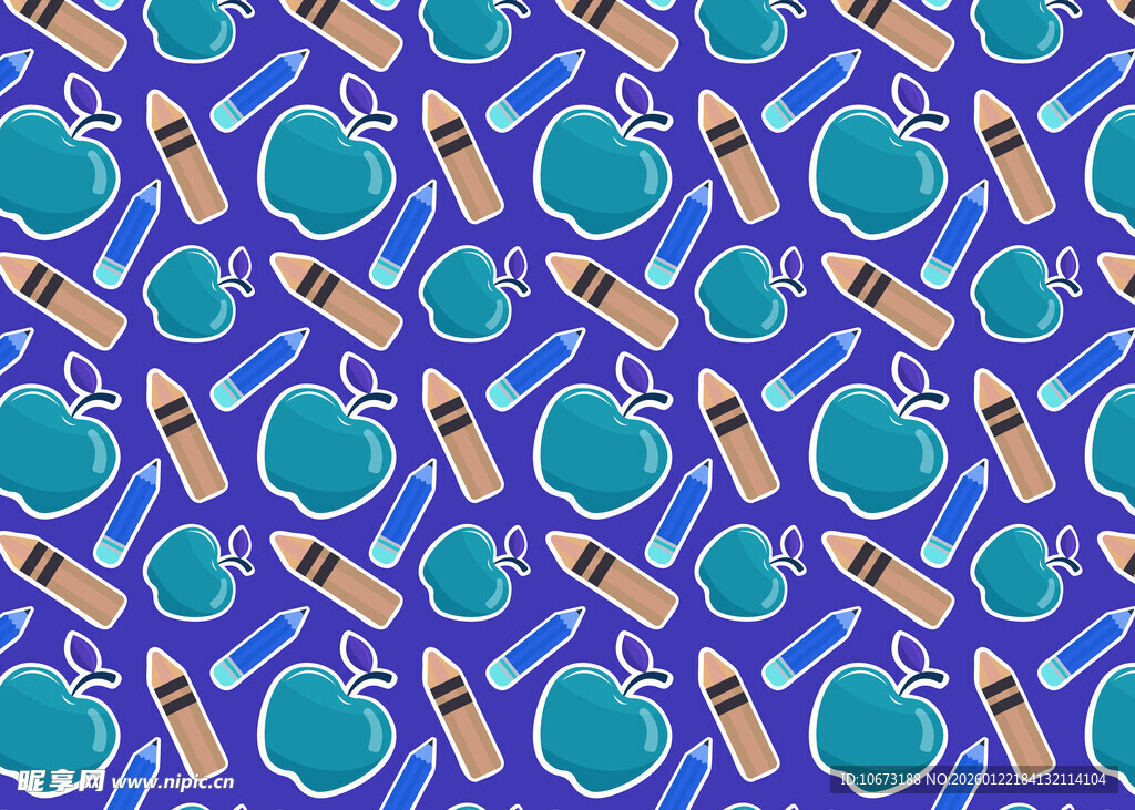 蓝色文具图案背景设计