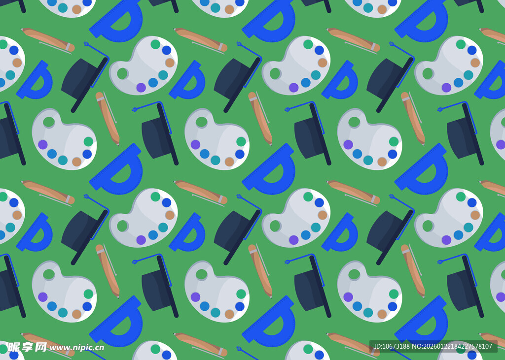 卡通文具图案背景
