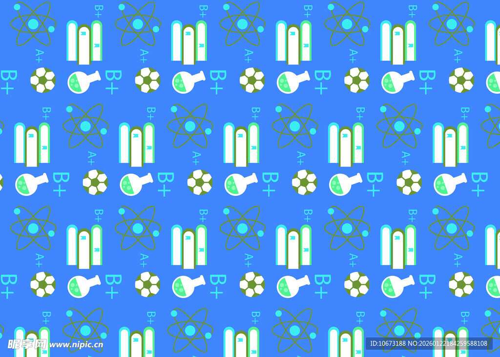 蓝色几何图案无缝背景图