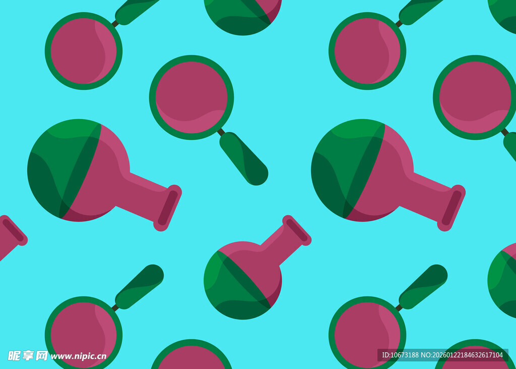 蓝色背景的放大镜图案