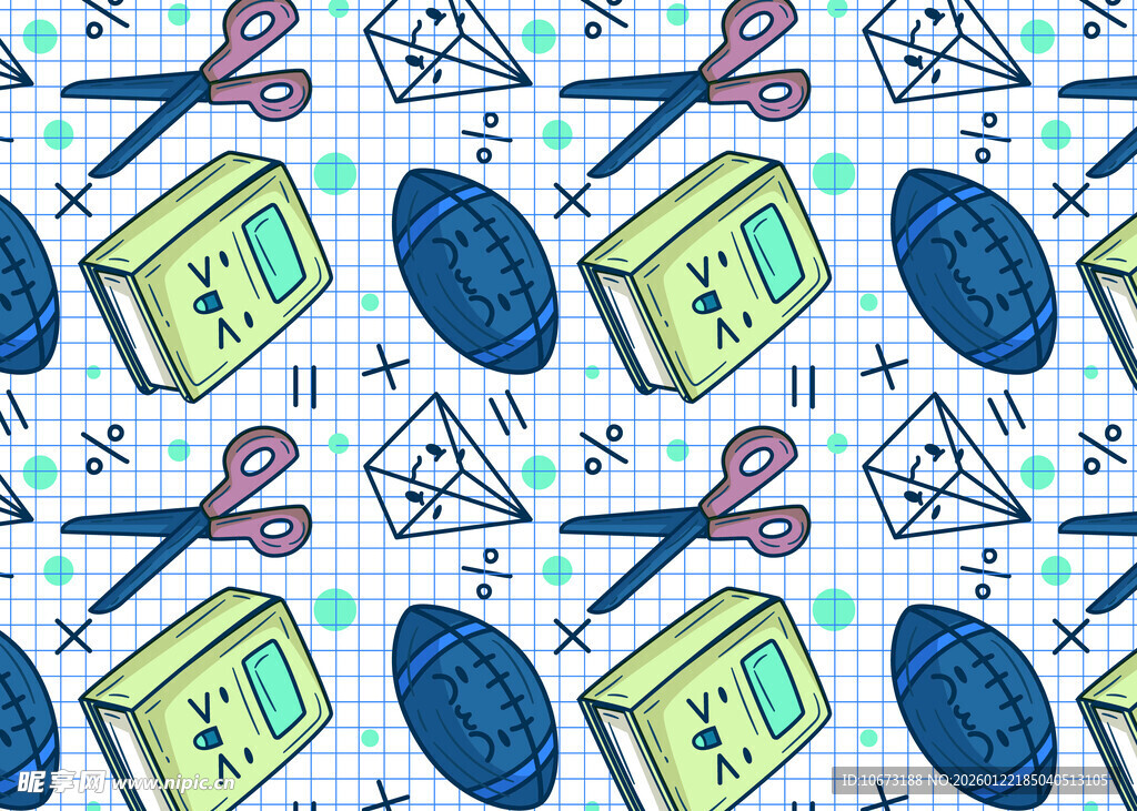 文具图案背景设计素材