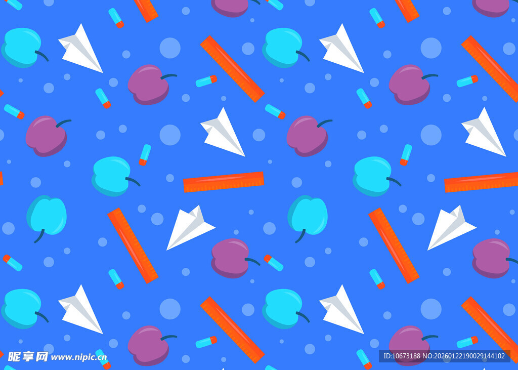 蓝色背景的卡通图案素材