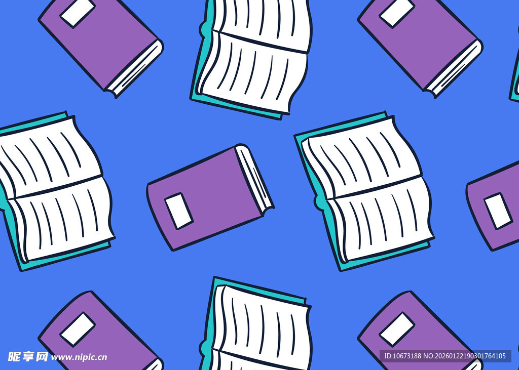 紫色书本图案背景